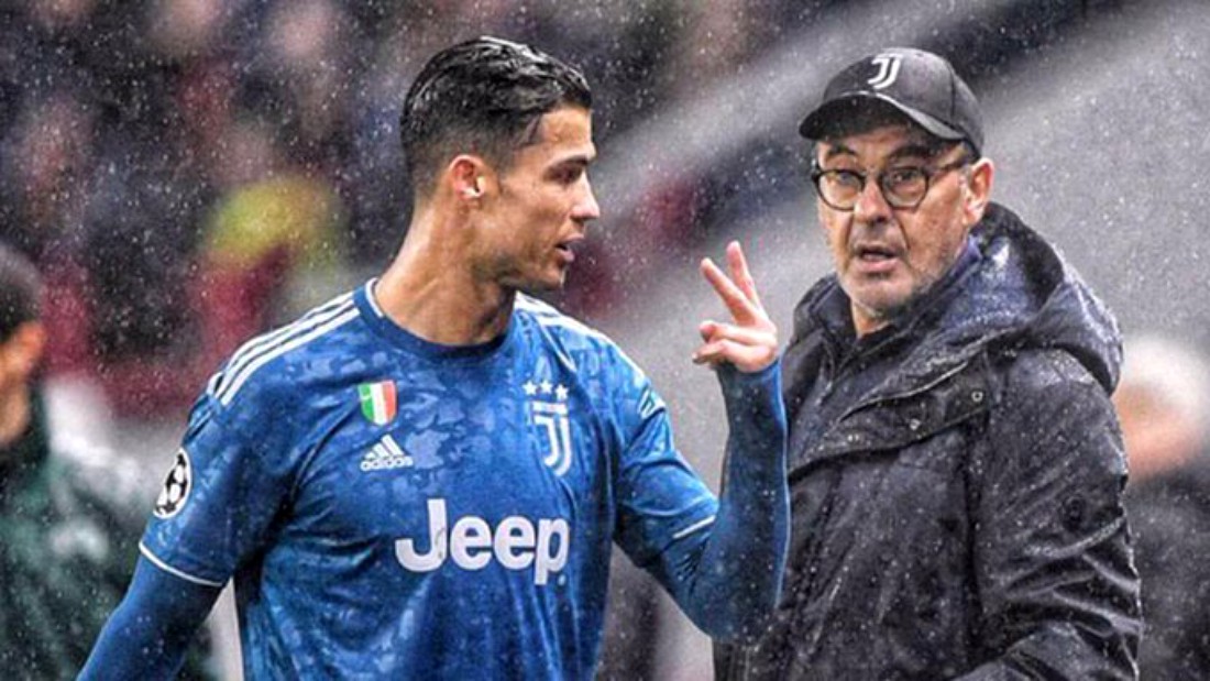 Cristiano Ronaldo și Maurizio Sarri. Sursă foto: goal.com
