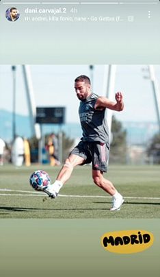 Dani Carvajal pe stoy. Sursă foto: Instagram