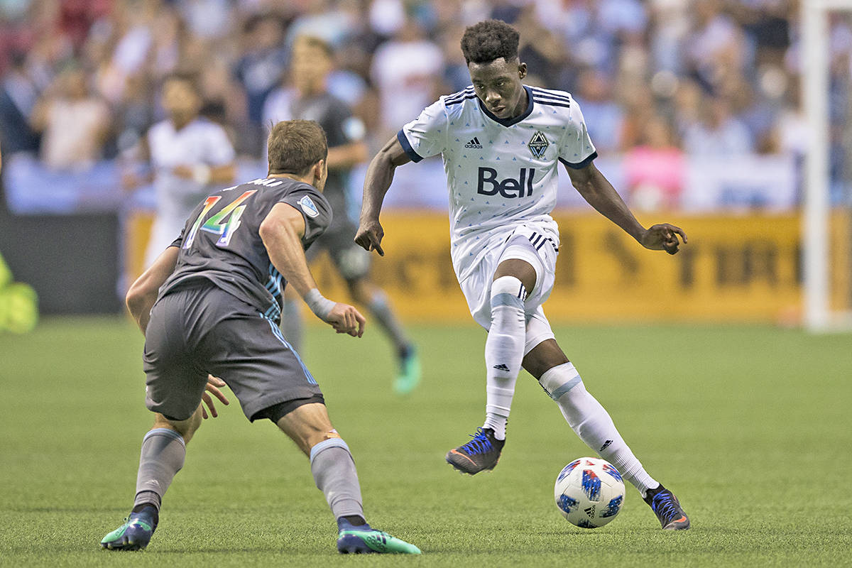 Alphonso Davies la Vancouver Whitecaps. Sursă foto: goal.com
