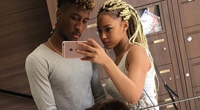 Kingsley Coman și fosta sa iubită. Sursă foto: goal.com