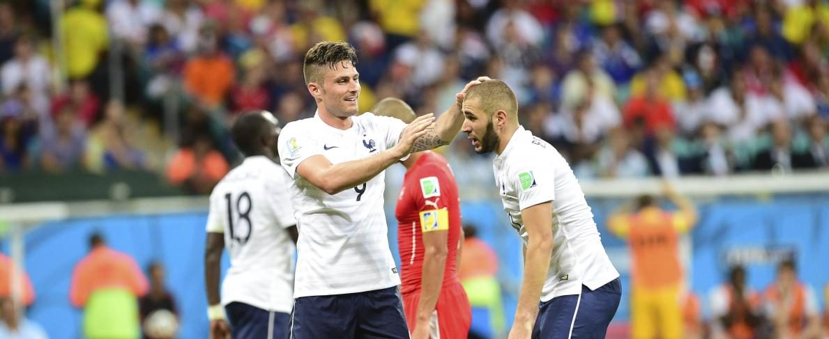 Giroud îi dă răspunsul lui Benzema. Sursă foto: goal.com