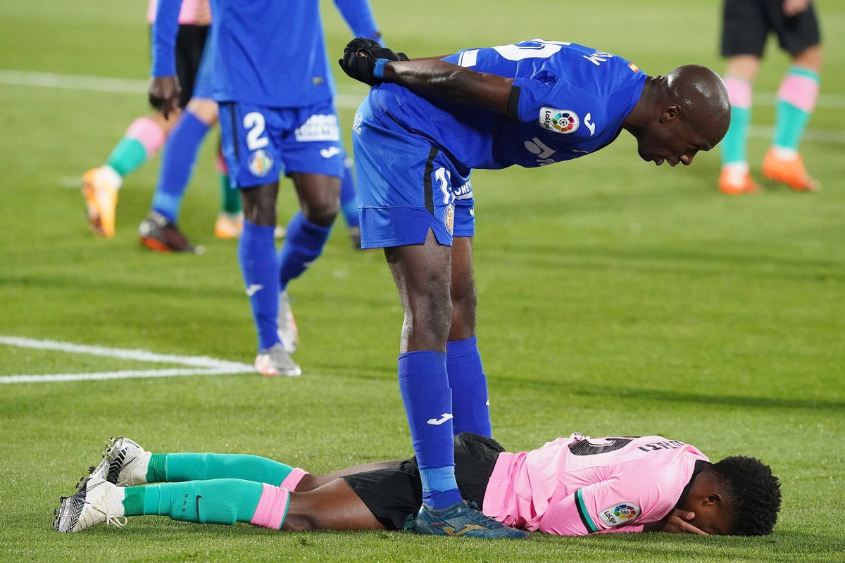 Ansu Fati, certat de un jucător de la Getafe: „La 18 ani tu faci asta?”. Sursă foto: goal.com