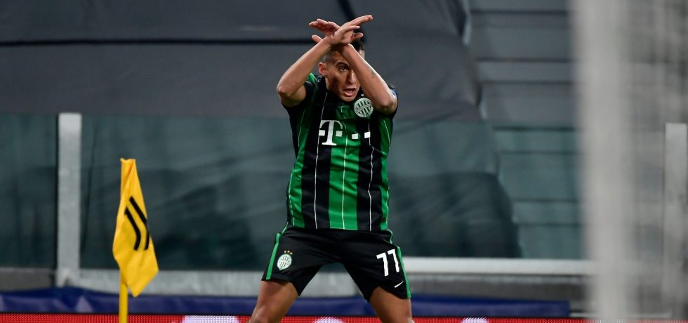 Reacția lui Cristiano Ronaldo după ce un jucător de la Ferencvaros s-a bucurat ca el. Sursă foto: goal.com