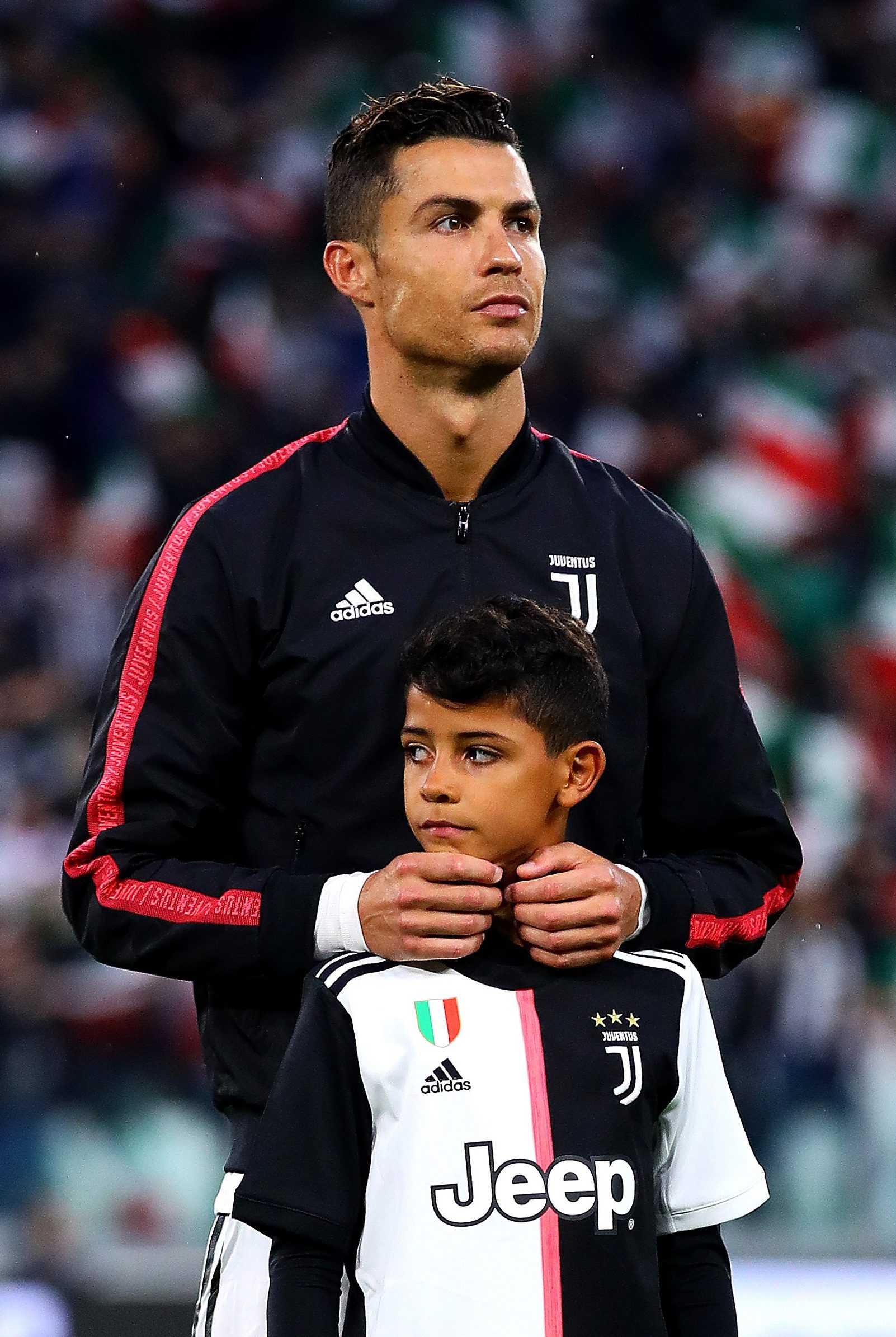 Cristiano Ronaldo și Cristiano Ronaldo Jr. Sursă foto: thesun.co.uk