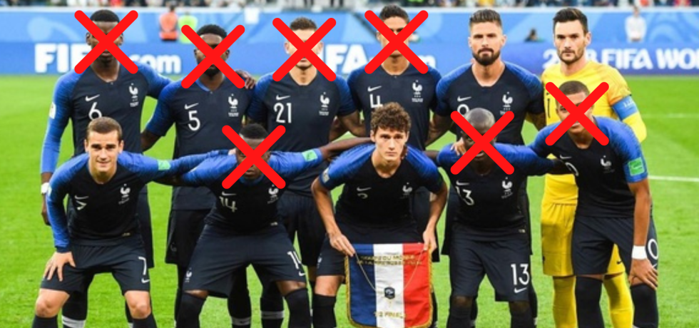 Așa ar fi arătat o națională a Franței fără naturalizări sau duble cetățenii. Sursă foto: primul11.com