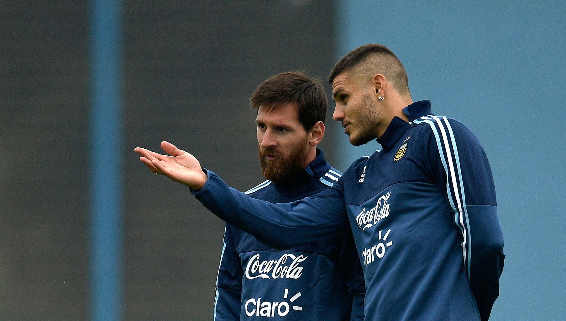 Mauro Icardi și Lionel Messi la naționala Argentinei. Sursă foto: barcelonanoticias.com