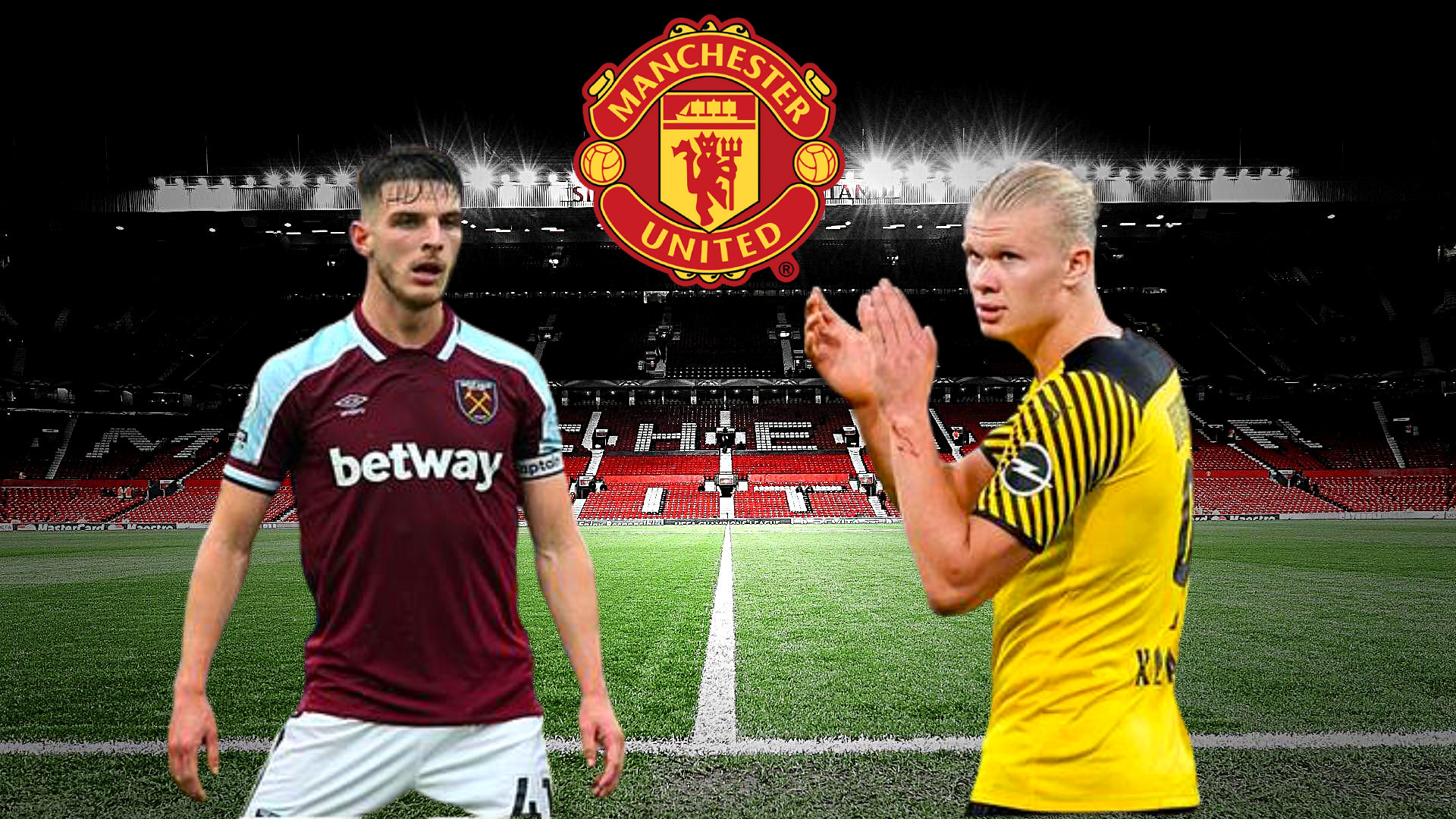 Manchester United forțează transferurile lui Haaland și Rice. Sursă foto: primul11.com