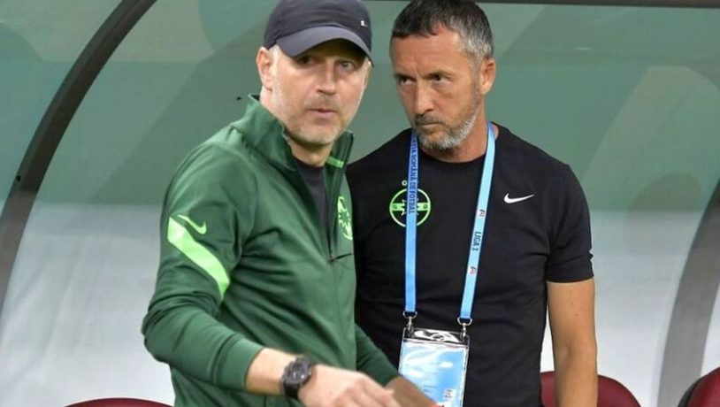 MM Stoica dispută de la distanță cu Edi Iordănescu. Sursă foto: sportpictures.eu