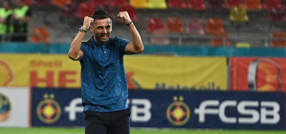 Nicolae Dică, în extaz după Viking – FCSB. Sursă foto: sportpictures.eu