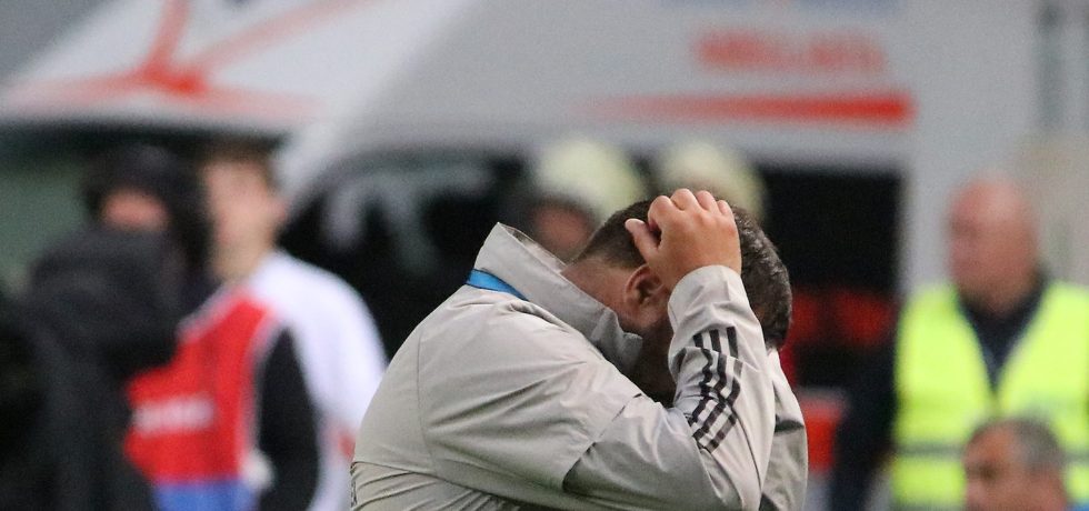 Marius Croitoru, cu ochii în lacrimi la finalul FC U Craiova – Chindia. Sursă foto: sportpictures.eu